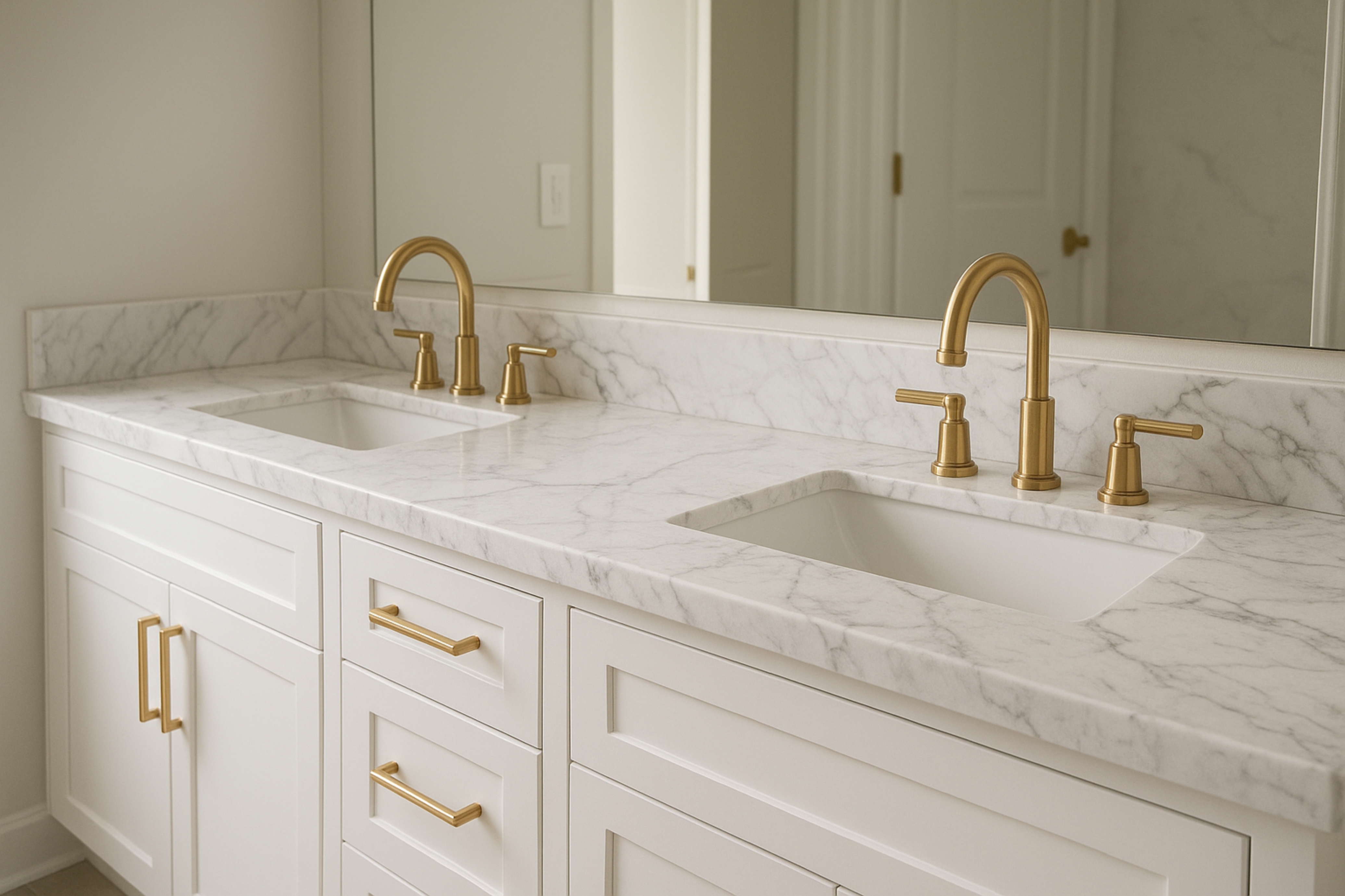 Custom stone bathroom vanity countertop