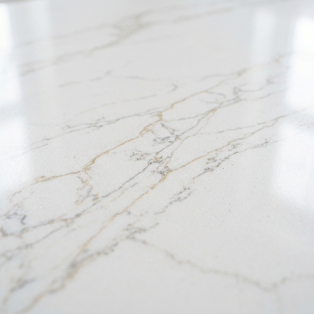 Custom quartz countertop surface details